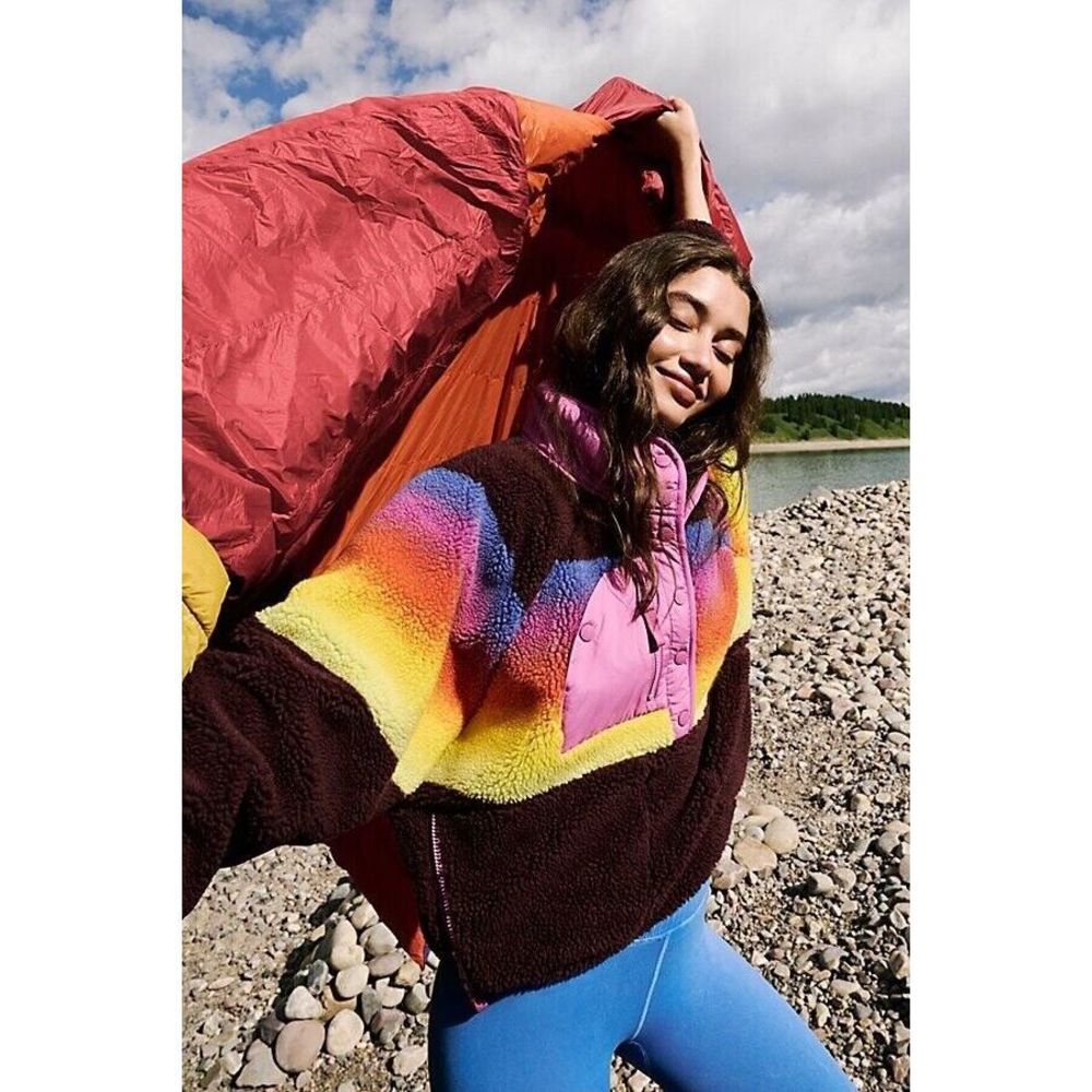 NWOT Free People Multicolor Hit the Slopes Jacket